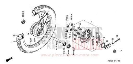 REAR WHEEL CM125CX de 1999